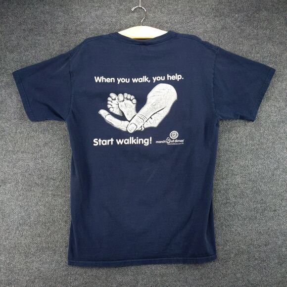 FedEx Federal Express March of Dimes T Shirt Size L Blue Double Sided Graphic - Picture 3 of 10